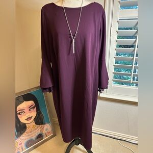 Calvin Klein Purple Long Sleeve Dress